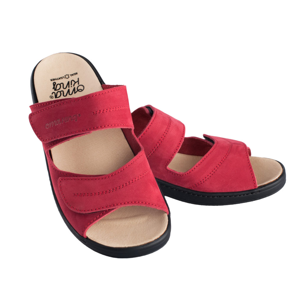 OmaKing ergonoomilise sisetallaga nahast sandaalid punane